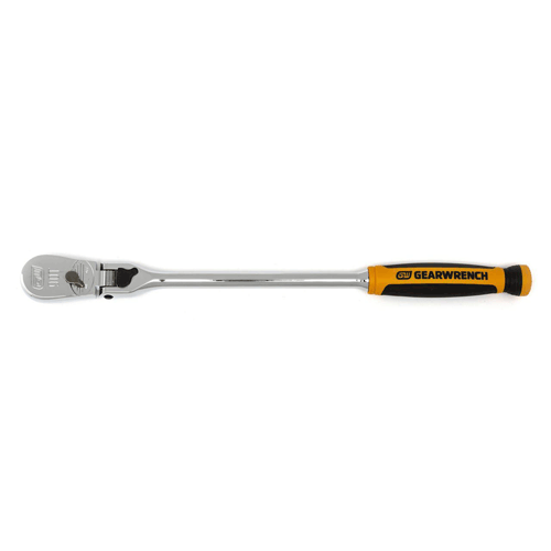 Picture of 3/8" Drive 90-Tooth Dual Material Locking Flex Head Teardrop Ratchet 13"