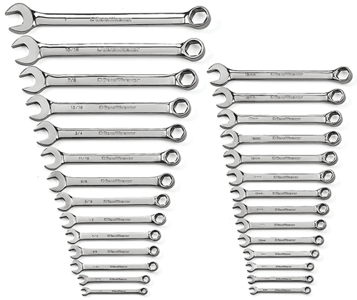 Picture of 28 Pc. Full Polish Combination Wrench Set 6 Pt. SAE/Metric