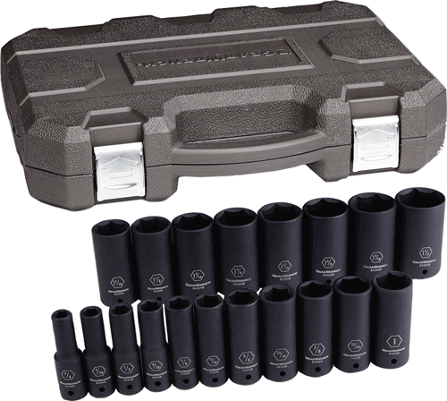 Picture of 19 Pc. SAE Deep Impact Socket Set, 1/2" Drive