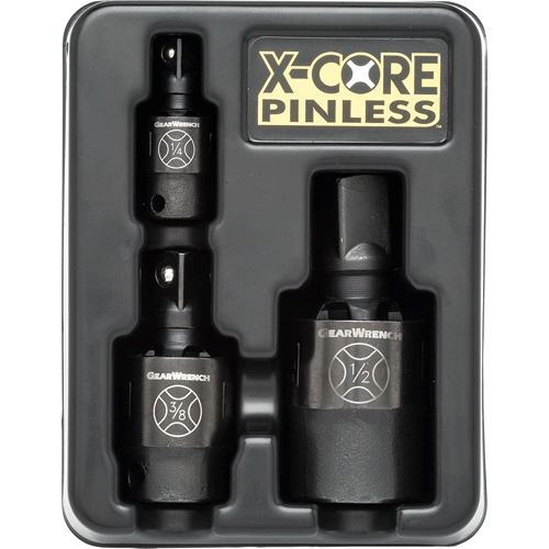 Picture of 3 Pc. 1/4", 3/8", & 1/2" Dr. X-Core Pinless Impact Universal Joint Set