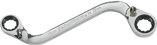 Picture of 19mm x 22mm Reversible "S-shaped" Double Box Ratcheting Wrench