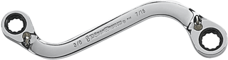 Picture of 3/8" x 7/16" Reversible "S-shaped" Double Box Ratcheting Wrench
