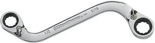 Picture of 1/2" x 9/16" Reversible "S-shaped" Double Box Ratcheting Wrench