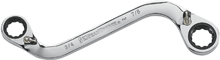 Picture of 3/4" x 7/8" Reversible "S-shaped" Double Box Ratcheting Wrench