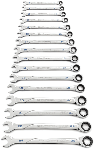 Picture of 120XP™ Universal Spline XL Combination Ratcheting Wrench Set, 16 Pc. Metric