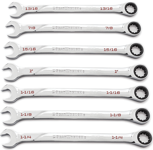 Picture of 120XP™ Universal Spline XL Combination Ratcheting Wrench Set, 7 Pc. Metric