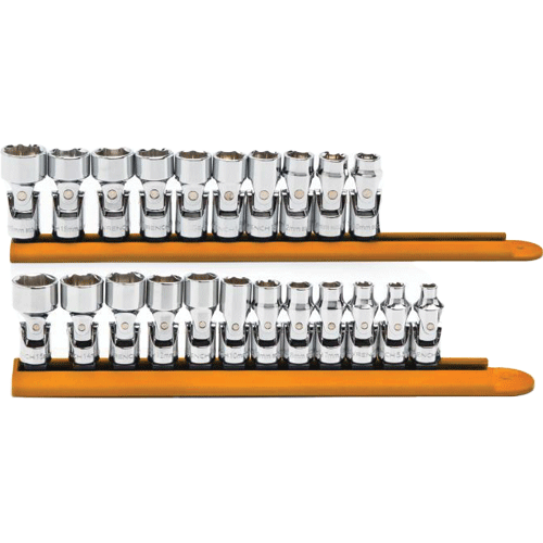 Picture of 22 Piece 1/4" and 3/8" Drive 6 Point Metric Flex Socket Set