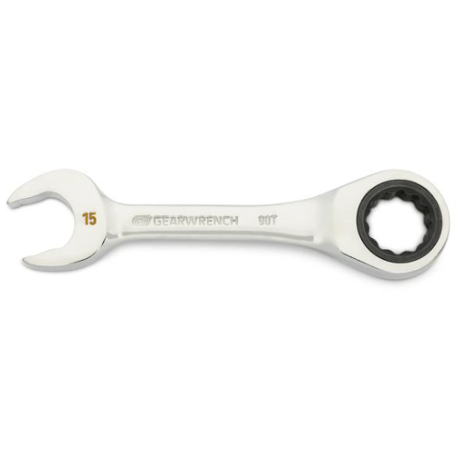 Picture of 15mm 90-Tooth 12 Point Stubby Combination Ratcheting Wrench