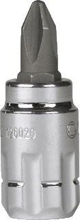 Picture of 1/4" Dr. (13mm) Pass Thru Ratchet Square Drive Bit Socket Phillips #1