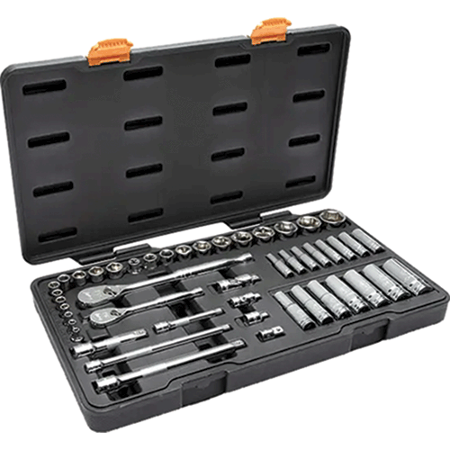 Picture of 1/4in 3/8in Drive 6 Point SAE Standard & Deep Mechanics Tool Set 47 Pc.
