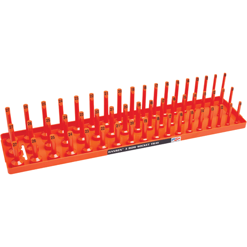 Picture of 1/2" Metric 3-Row Socket Tray - Orange