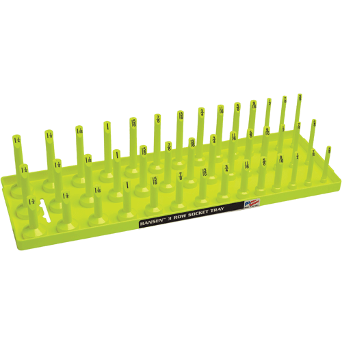 Picture of 1/2" SAE 3-Row Socket Tray - Hi -Viz Yellow