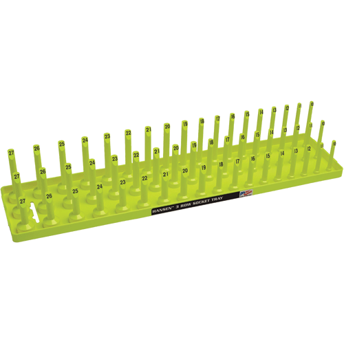 Picture of 1/2" Metric 3-Row Socket Tray - Hi-Viz Yellow