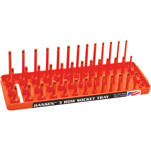 Picture of 1/4" Drive Metric 3 Row Socket Tray - Orange