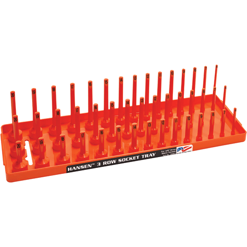 Picture of 3/8" Drive Metric 3 Row Socket Tray - Orange