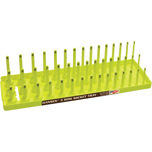 Picture of 3/8" Drive Metric 3 Row Socket Tray - Hi-Viz Yellow