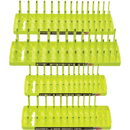 Picture of 4 Pk. 3 Row Socket Trays - Hi-Viz Yellow