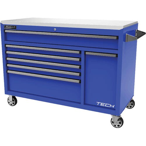 Picture of 54" Tech 7 Drawer Rolling Work Station, Blue