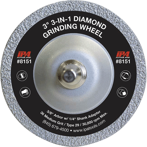 Picture of 3-in-1 Diamond Grinding Wheel, 3" Diameter