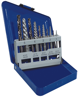 Picture of 10 Pc. Spiral Extractor & Drill Bit Set in Metal Index