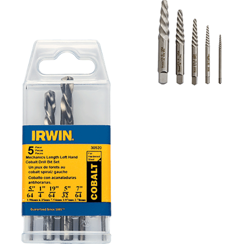 Picture of 5 Pc. Left-Hand Mechanics Length Cobalt Alloy Steel Drill Bit Set Promo