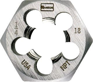 Picture of Hexagon Taper Pipe Dies (HCS), 1/8" - 27 NPT