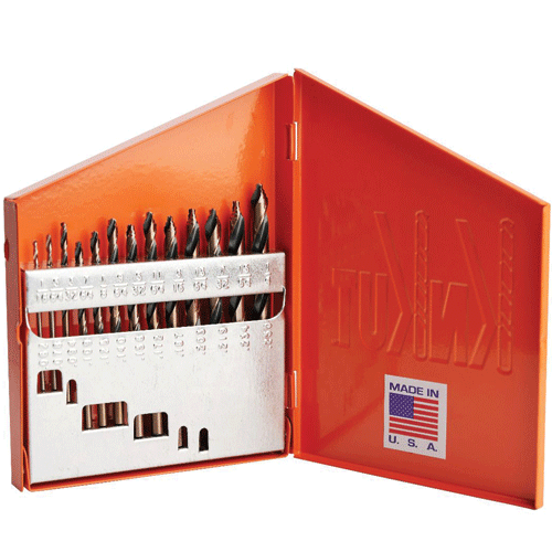 Picture of 13 Piece Mechanics Length Step Point Drill Bit Set 1/16"- 1/4" by 64ths