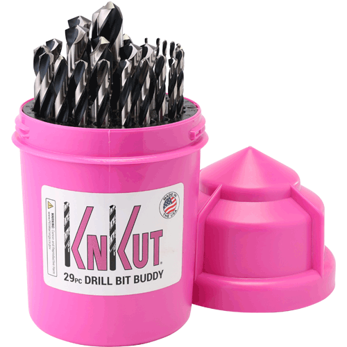 Picture of PINK 29 Piece Drill Buddy Jobber Length Drill Bit Set 1/16"-1/2" by 64ths