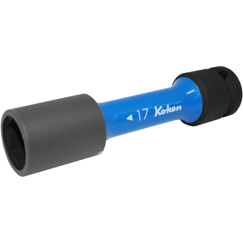 Picture of 1/2 Sq. Dr. Wheel Nut Socket  17mm Extra Thin walled Length 110mm Color coded Protector