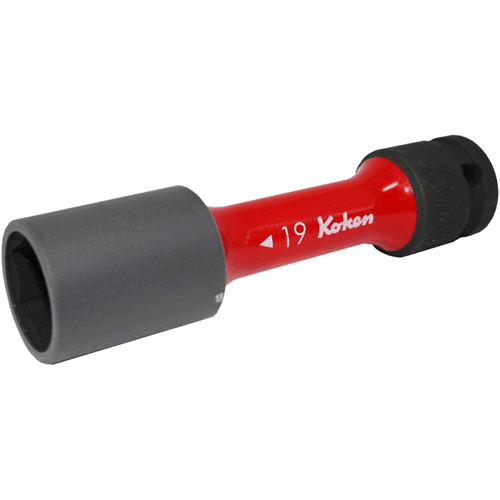 Picture of 1/2 Sq. Dr. Wheel Nut Socket  19mm Extra Thin walled Length 110mm Color coded Protector