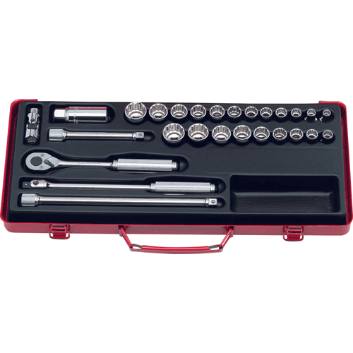 Picture of 3/8 Sq. Dr. Socket set   12 point   27 pieces