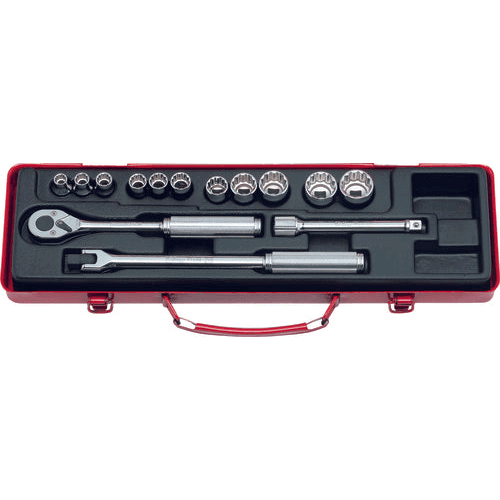 Picture of 3/8 Sq. Dr. 14 Piece 12-Point Metric Socket Set  8-22mm