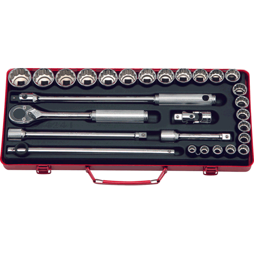 Picture of 1/2 Sq. Dr. 19 Piece 12-Point SAE Socket set  3/8-1.1/4"