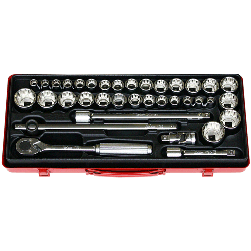 Picture of 1/2 Sq. Dr. Socket set   12 point   38 pieces