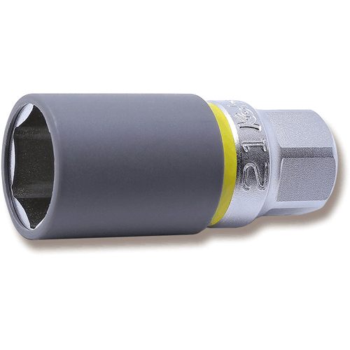 Picture of 1/2 Sq. Dr. Wheel Nut Socket  21mm Extra Thin walled Length 65mm Color coded Protector