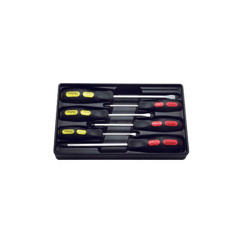 Picture of Phillips and Flat Head Blade Through Type Screwdriver Set,  PH1-2-3/SL5-6-8 in ABS Plastic Tray - 6 pieces