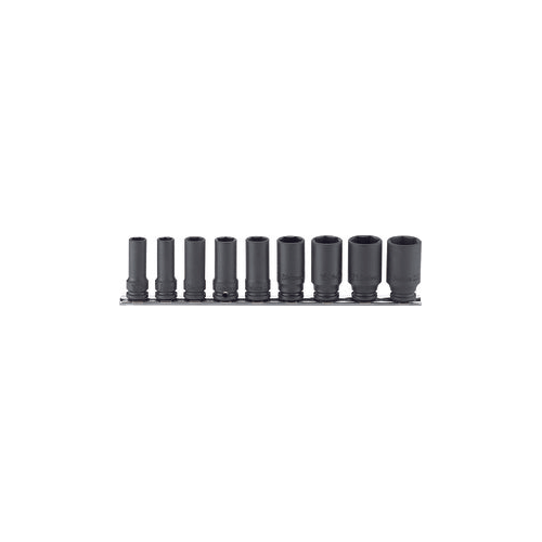 Picture of 3/8 Sq. Dr. Socket set  8-22mm 6 point  Thin walled 9 pieces