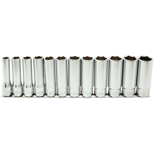 Picture of 1/2 Sq. Dr. Socket set  10-22mm 12 point 300mm  10 pieces