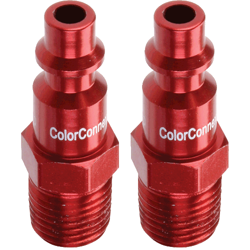 Picture of ColorConnex® Plug, Type D, 1/4” MNPT, 1/4” Body, Red, 2-Pack
