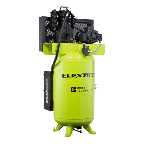 Picture of Flexzilla® Air Compressor with Silencer™, Stationary, 5 HP, 80 Gallon, 1-Phase, 2-Stage, Vertical