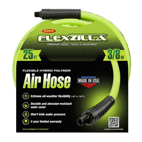 Picture of Flexzilla® Air Hose, 3/8" x 25', 1/4" MNPT Fittings, ZillaGreen®