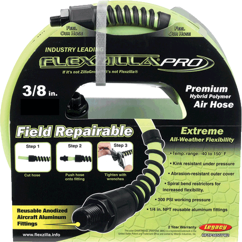 Picture of Flexzilla® Pro Air Hose, 3/8" x 25', 1/4" MNPT Fittings