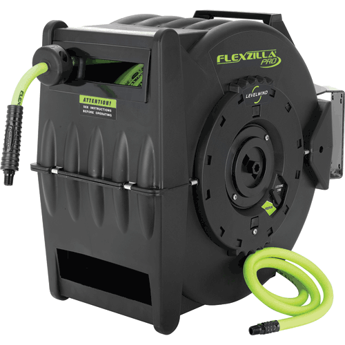 Picture of Flexzilla® Pro Retractable Air Hose Reel with Levelwind™ Technology, 3/8" x 50', ZillaGreen™