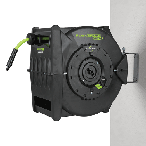 Picture of Flexzilla® Pro Retractable Air Hose Reel with Levelwind™ Technology, 1/2" x 50', ZillaGreen™