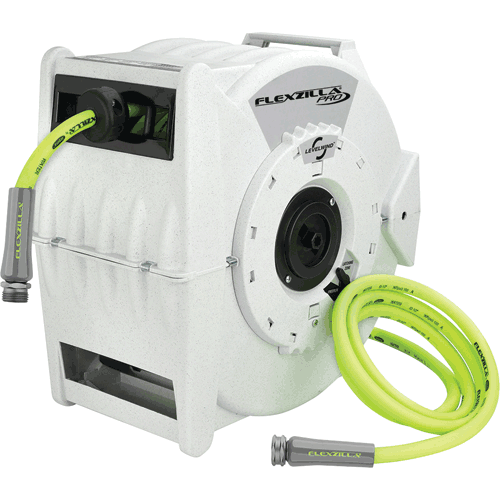 Picture of Flexzilla® Pro Retractable Water Hose Reel with Levelwind™ Technology, 1/2" x 70', ZillaGreen™