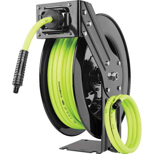 Picture of Flexzilla® Retractable Air Hose Reel, Open Face, Single Axle Arm, 3/8" x 50', ZillaGreen™