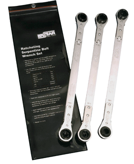 Picture of 3-Pc. Universal Ratcheting Serpentine Belt Wrench Set