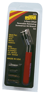 Picture of 5 Pc. Offset Ratcheting Screwdriver Bit Wrench Set
