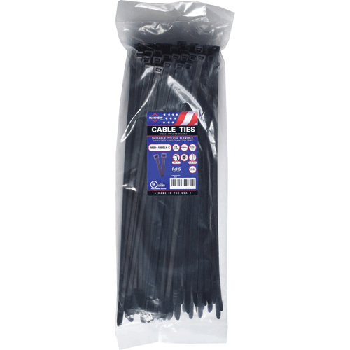 Picture of 14" UV Black Cable Ties 120 lbs. Tensile Strength