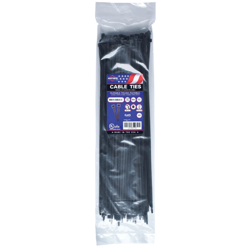 Picture of 14" UV Black Cable Ties 50 lbs. Tensile Strength
